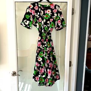 Who What Wear Target Floral Midi dress with waist belt and 3/4th sleeves!